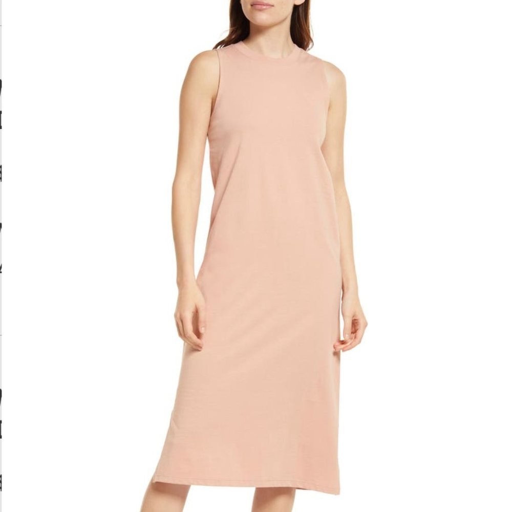 Madewell NWT $80 Scoop Neck TShirt Midi Sleeveless Pullover Dress MEDIUM NEW